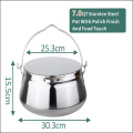 Stainless steel camping pot with stand 7QT