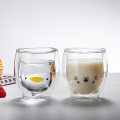 Double Wall Glass Cup Animal Design drinking glasse