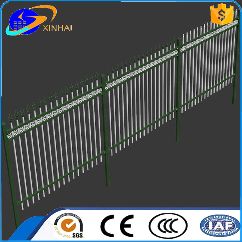 6ft High Black Coated Spear Top Steel Picket Fence Ornamental Fence5