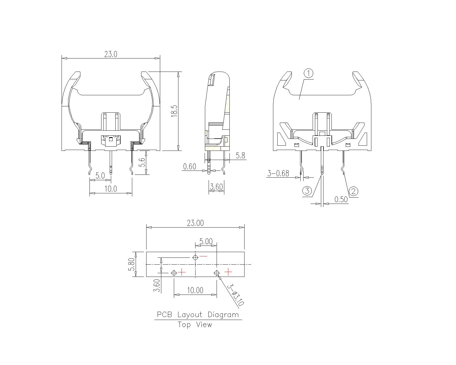 BT-S-S0-A-CR2032Y Coin Cell Holders FOR CR203