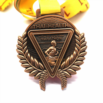 Custom running marathon round enamel medal