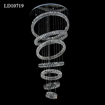 stair led crystal lights hotel lobby chandelier decor