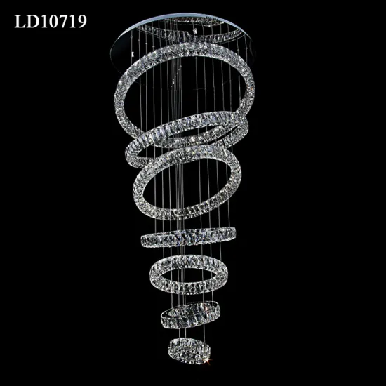 stair led crystal lights hotel lobby chandelier decor