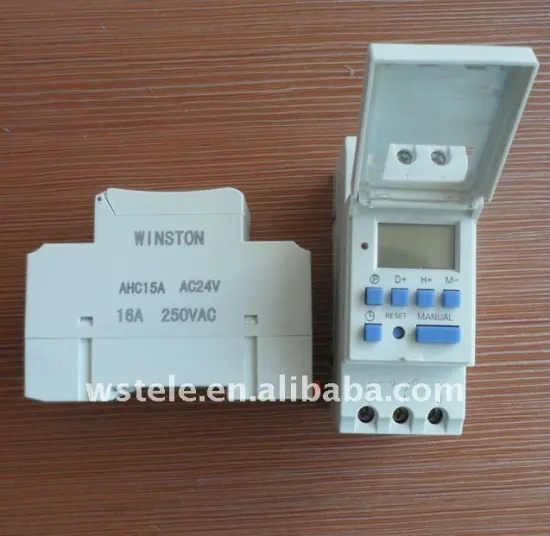 AHC15A 16A 220VAC din rail Daily and weekly programmable Electronic LCD Digital Timer