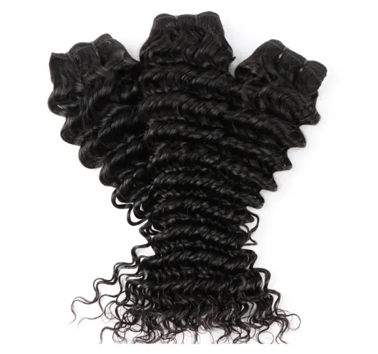 Raw Deep Wave Human Hair Bundles With Closure Hair Extensions Brazilian Virgin Hair Weave Bundles
