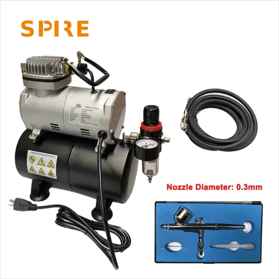 AS186 Professional 1/6 HP Air Compressor Multi-Functional Airbrushing System W/ 0.3 MM Paint Spray Gun