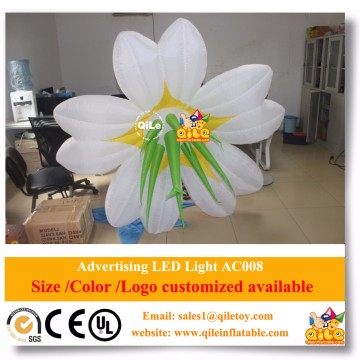QILE AC008 ground led lighting inflatable flower wedding stage decoration