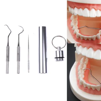 1SET Stainless Steel Toothpick Set With Portable Toothpick Holder Outdoor Household Travel Seal Storage Container Box Case