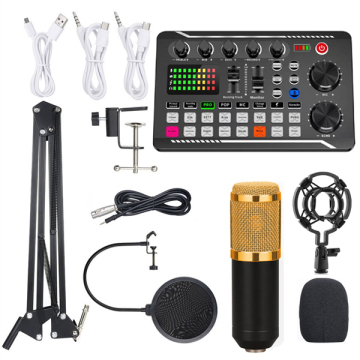BM 800 Professional Studio Recording Microphone with F998 Sound Card for Karaoke and Live Streaming