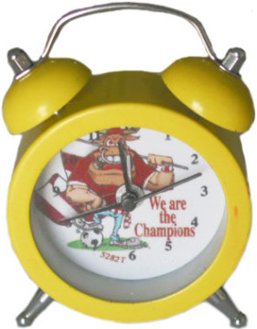 Small metal alarm clock