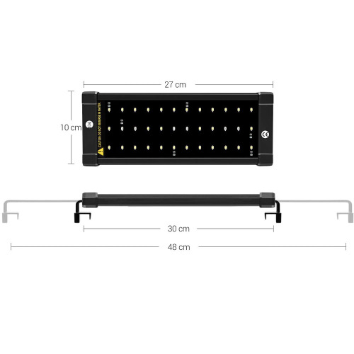 확장 가능한 괄호가있는 어항 조명을 LED