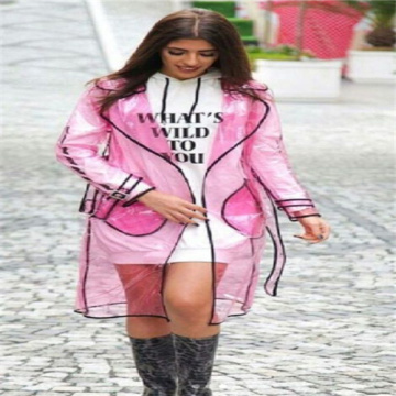 Fashion translucent pvc adult rainwear