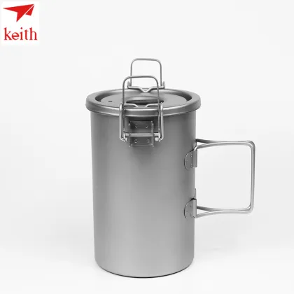 Keith Titanium Cutlery Portable Sauce Pot 900ml Camping Hiking Picnic Cooking Cookware Set Rice Cooker Ti6300 Drop Shipping