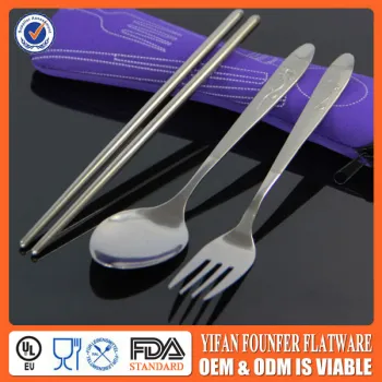 Promotional spoon fork chopsticks portable flatware for Children's day gift