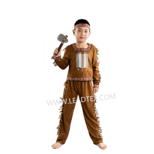 Costumes de carnaval, garoto indiano com machado