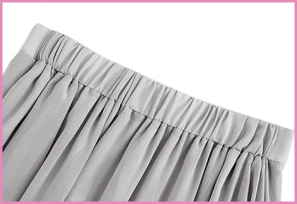 summer thin chiffon long wrap skirt sexy side zipper design skirt
