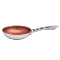 Stainless steel copper color non-stick frying pan