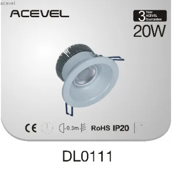 High CRI and high Lumen COB LED down light with round frame 20W