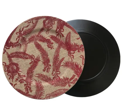 Printing Linen Plastic Charger Plate