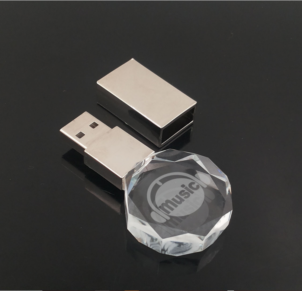 Ukiran disesuaikan 32GB 128GB Crystal USB Flash Drive