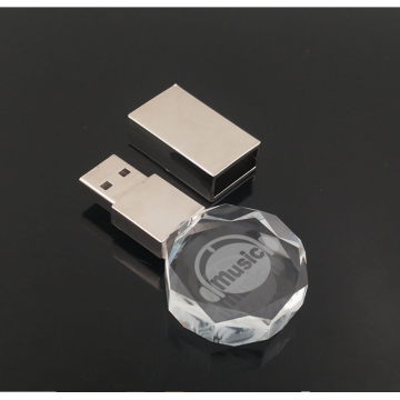 Crystal de metal de vidrio blanco 32 GB USB Flash Drive