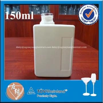 Beige color painted 250ml flint spirit glass bottle 150 ml glass bottle wholesale