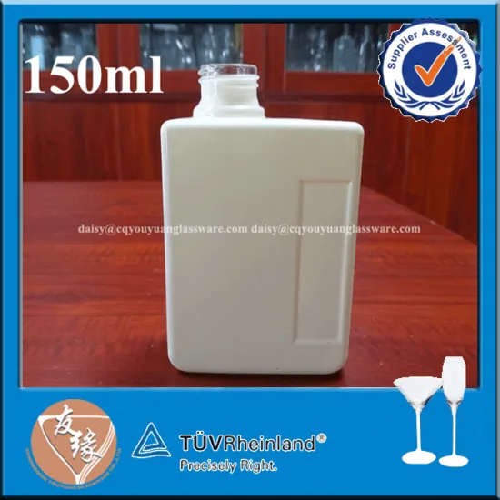 Beige color painted 250ml flint spirit glass bottle 150 ml glass bottle wholesale