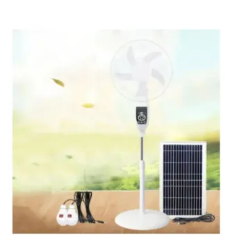16 Inch Solar-Powered Fan with Light: Energy-Efficient Rechargeable Standing Fan