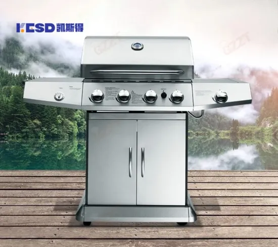 Stainless Steel Commercial Gas Grill Home Use 4 Burner BBQ Gas Grill Durable Charcoal Portable BBQ Grill