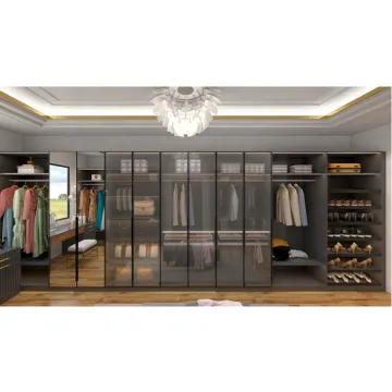 Custom Closet Wardrobe for Bedroom Storage with Glass