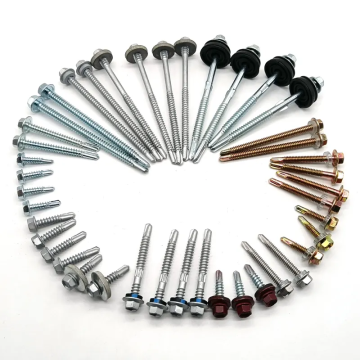 SDS Roofing Tek Stainless Steel Hexagonal Self Drilling Screws with Rubber Washers and Tornillos