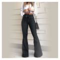 Skinny Denim Flared Pants Women Bell Bottom Jeans Elastic Waist Factory