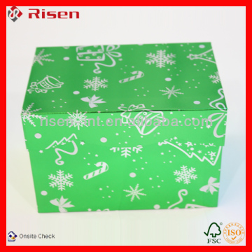 neast green color glossy foldable paper box