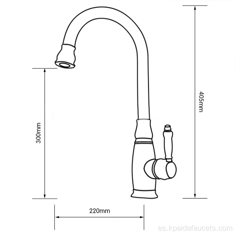 Grifo de cocina de oro de Robinet de un solo agujero