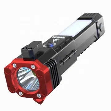 Waterproof COB LED Torch Light - Rechargeable Car Window Breaker Flashlight