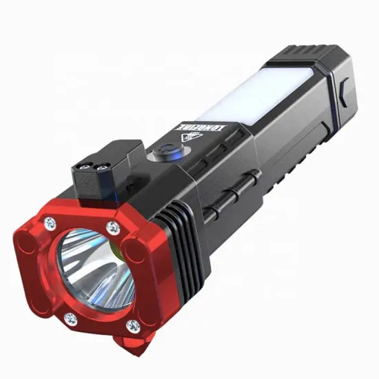 Mini Portable Camping Flash Light: Rechargeable LED Torch with Safety Hammer