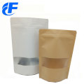 White Kraft Paper Stand Up Pouch For Food