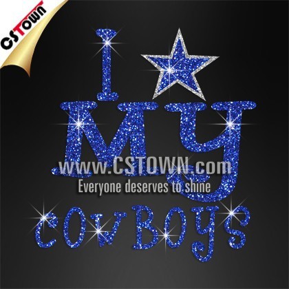 Wholesale I Love My Cowyboys Custom Hot Fix Letters Heat Transfer Design