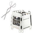 Outdoor Portable Stainless Steel Stove Lightweight Folding Wood Stove Pocket Alcohol Stove Outdoor Cooking Camping Backpacking
