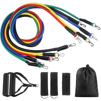 11 Pcs Heavy Adjustable Resistance Bands Fitness Set with TPE Latex
