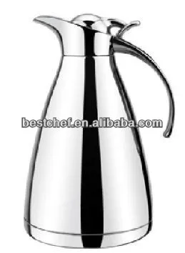 Heavy stainless steel polished insulated coffee jug