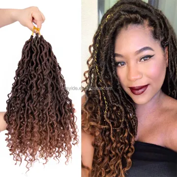 Alileader 24Strands/Pack Ombre New Style River Locs Crochet Braids Twist Hair Pre-Looped Synthetic Crochet Braid Hair Extension