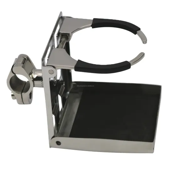 High Quality Stainless Steel Adjustable Folding Boat Yacht Cup Holder