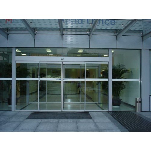 ປະຕູອັດຕະໂນມັດ Double Glass Tempered Sliding Door