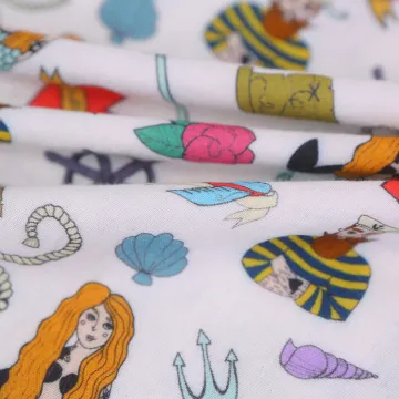 Affordable Organic Bamboo-Cotton Blend Gauze Print Muslin Fabric for Baby Garments