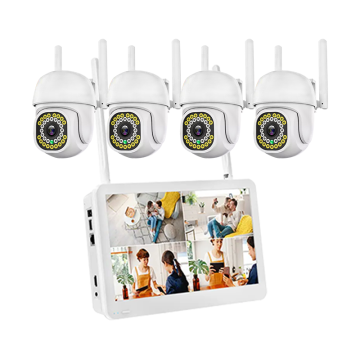 Two Way Audio Humanoid Detection WiFi Camera System with NVR and Screen