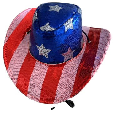 Sequin Patriotic Cowboy Hat for July 4th Party