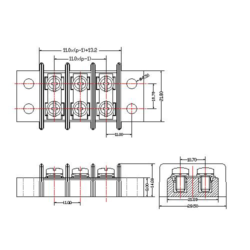 AT868-11.0XXX-A Barrier Terminal Block Pitch11.0mm 