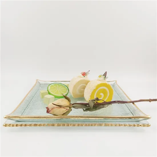 Wavy Edge Gold Rimmed Glass Charger Plates