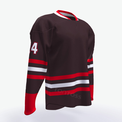 Wholesale low price customized mesh wear custom half and half cheap ice hockey jerseys